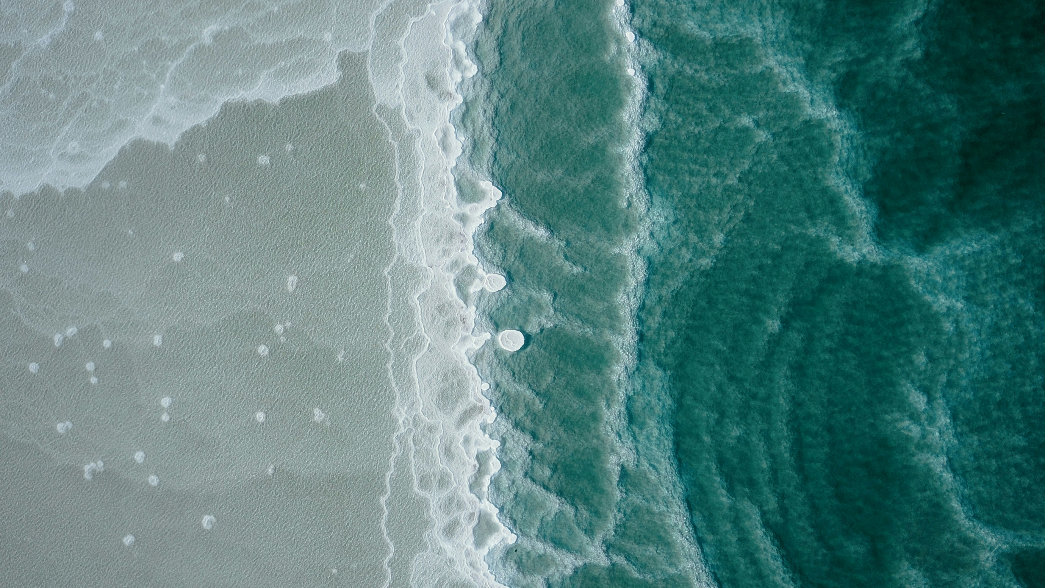 aerial view of ocean waves